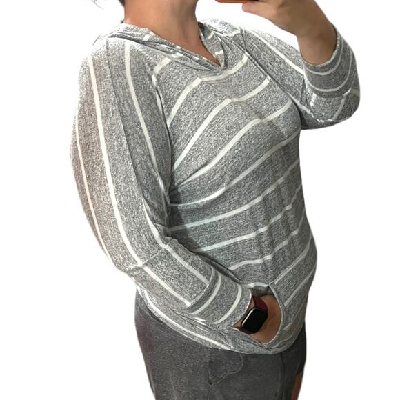 Market & Spruce (S) Karlotta Hooded Dolman Knit Top Stitch Fix Striped Pullover - Picture 4 of 10